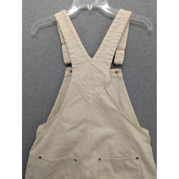 Old Navy Overalls Womens 6 Beige 100% Cotton Utility Bib Workwear Casual Comfort - Picture 10 of 13